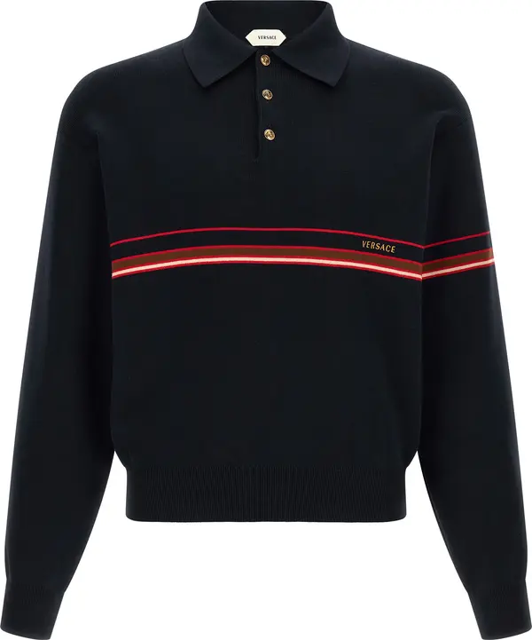 Blue Cotton Polo Shirt
