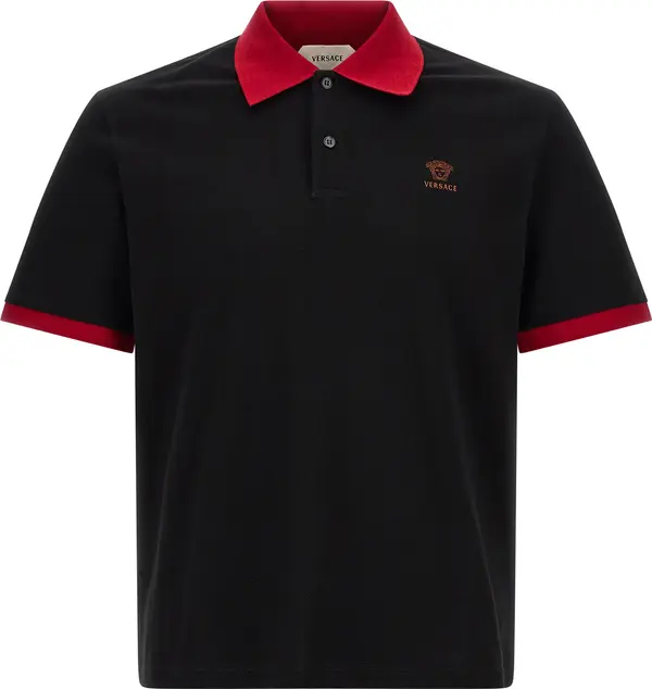 Black Cotton Polo Shirt