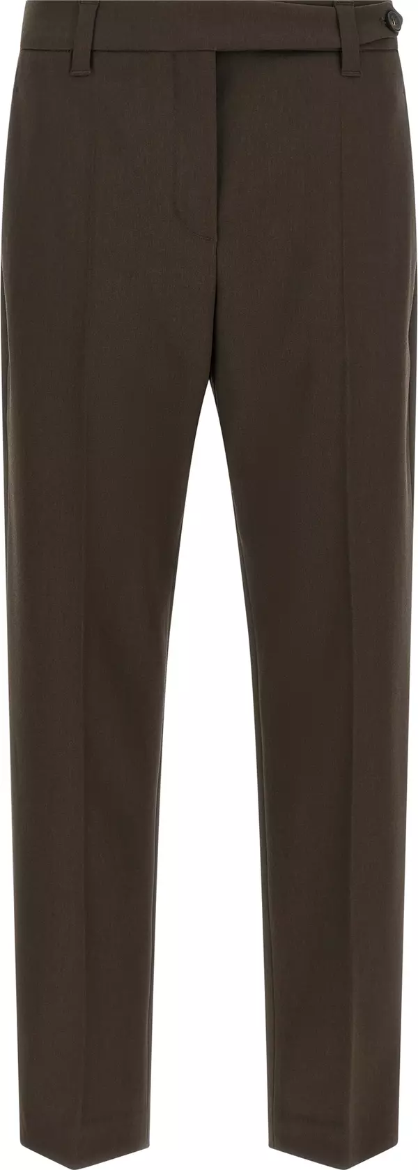 Brown Virgin Wool Dress Pants
