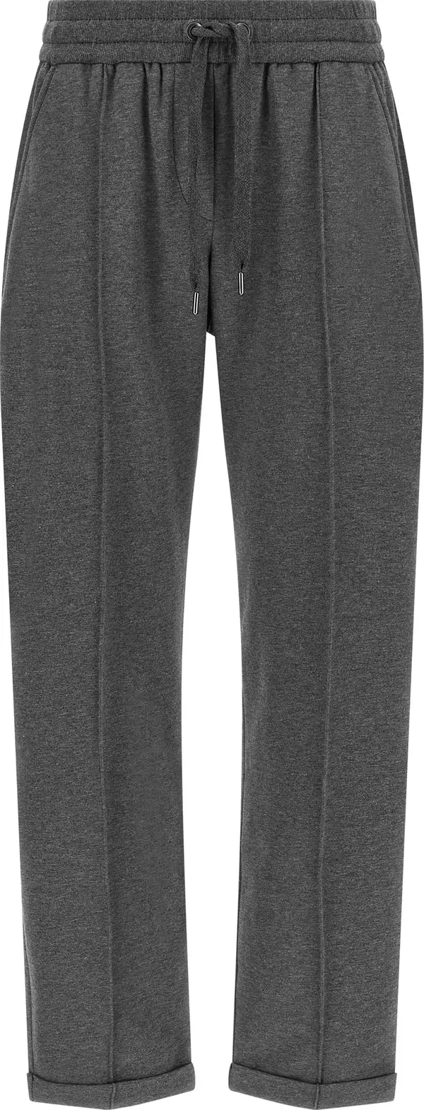 Gray Cotton Casual Pants
