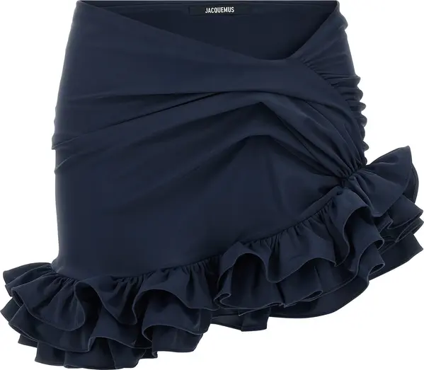 Blue Polyamide Long Skirt