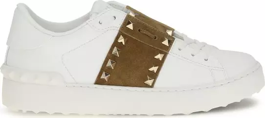 White Calf Leather Bos Taurus Sneakers