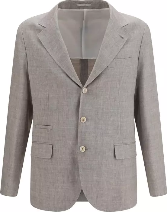 Beige Linen Full-Length Jacket