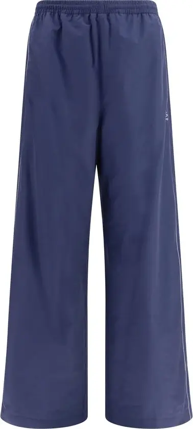 Blue Cotton Athletic Pants
