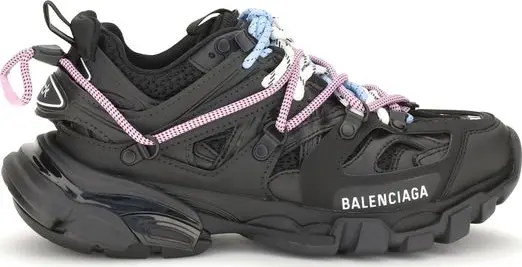 Black Polyester Athletic Sneakers