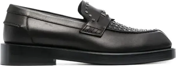 Black Leather Slip-On Loafers