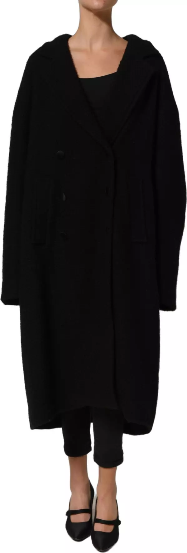 Black Double Breasted Men Trench Coat Jacket