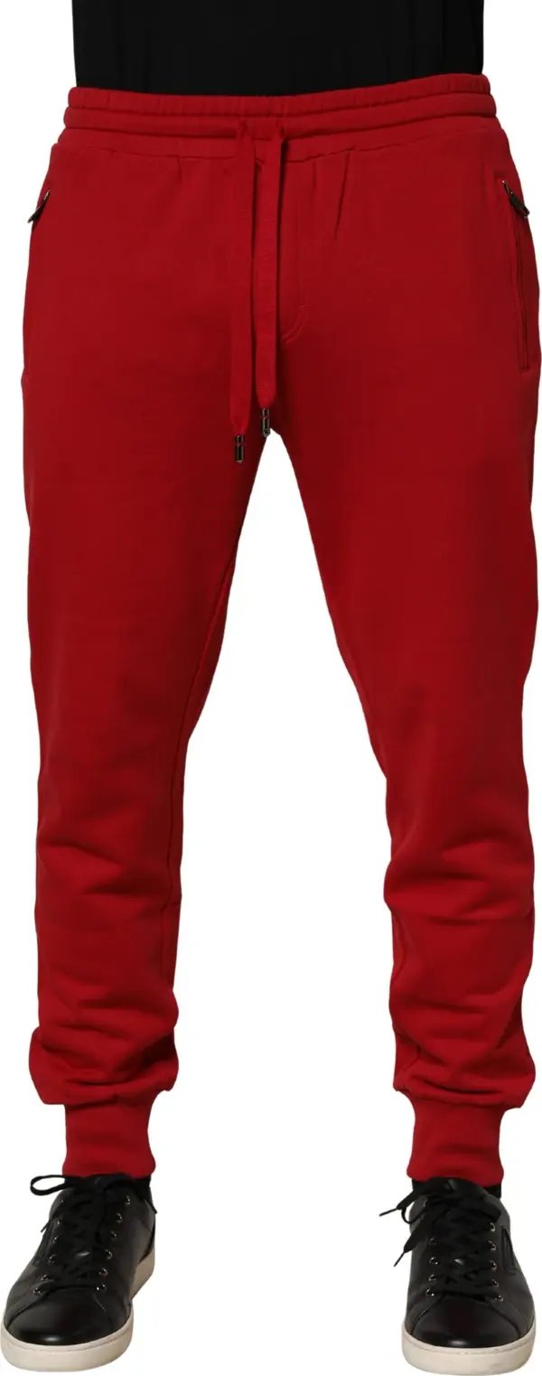 Red DG Logo Cotton Jogger Men Sweatpants Pants