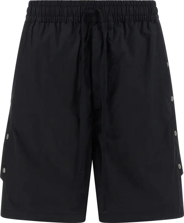 Black Cotton Bermuda Shorts