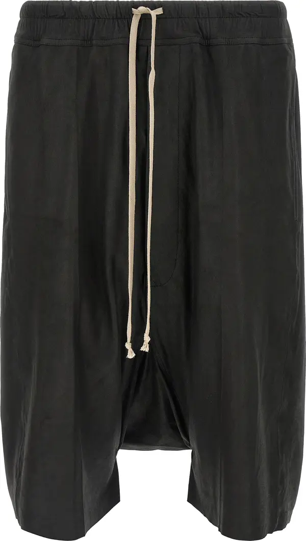Black Lamb Leather Bermuda Shorts