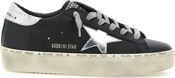 Black Cowhide Chunky Sneakers