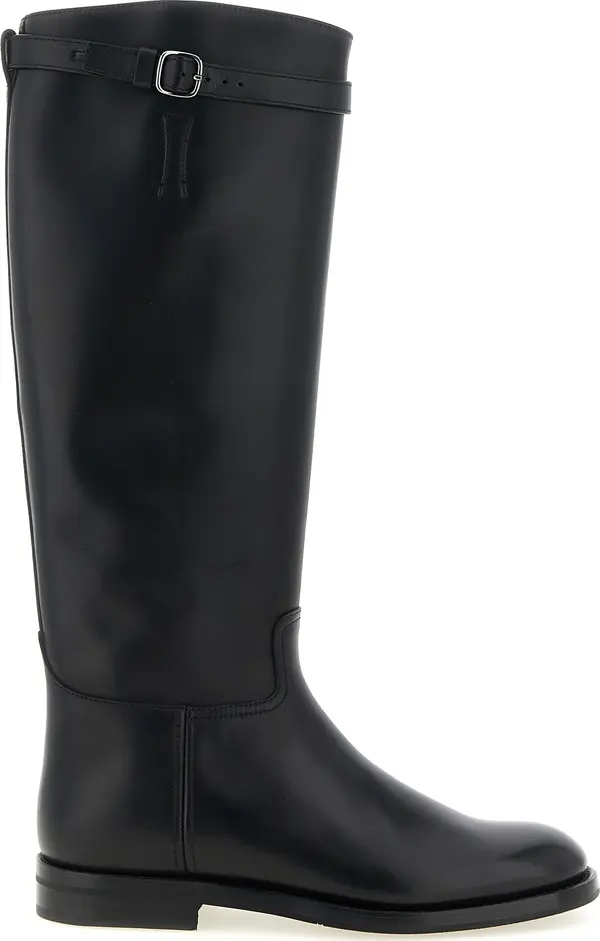 Black Calfskin Over The Knee