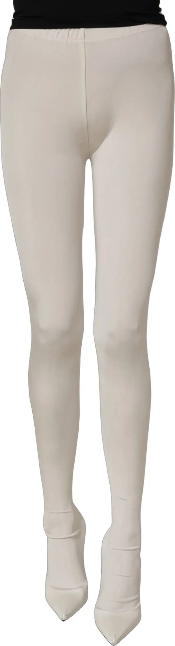 White High Heels Pumps Jersey Tights Shoes