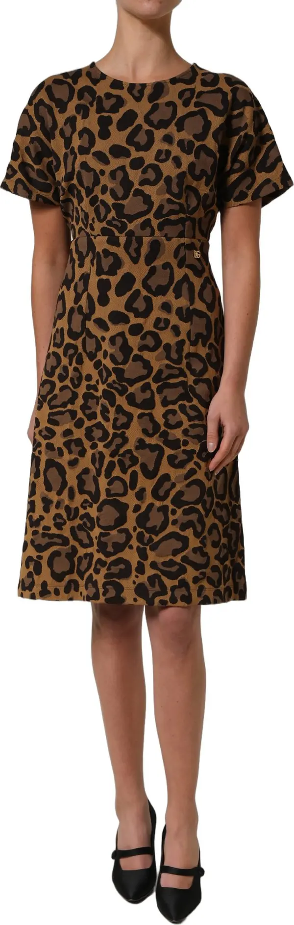 Brown LeopardPrint Flared A-line Mini Dress