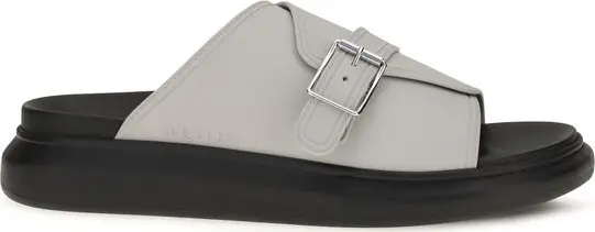 Gray Polyurethane Platform Sandals
