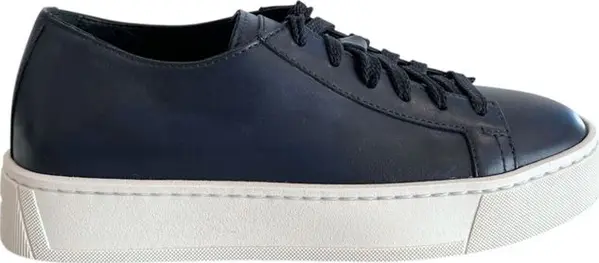Blue Leather Women Sneaker