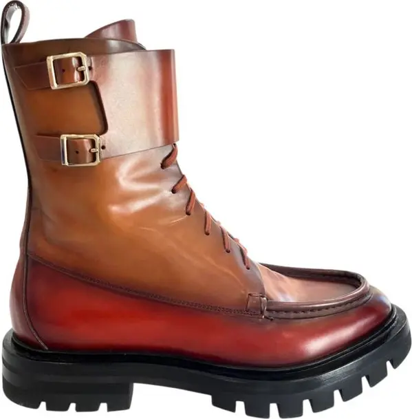 Red Leather Women Boots