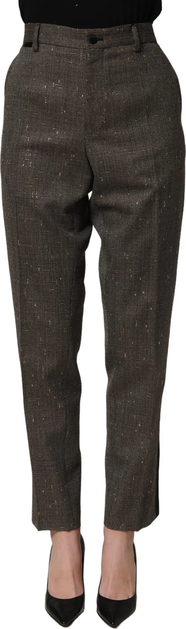 Dark Brown HighWaist Tapered Trouser Pants