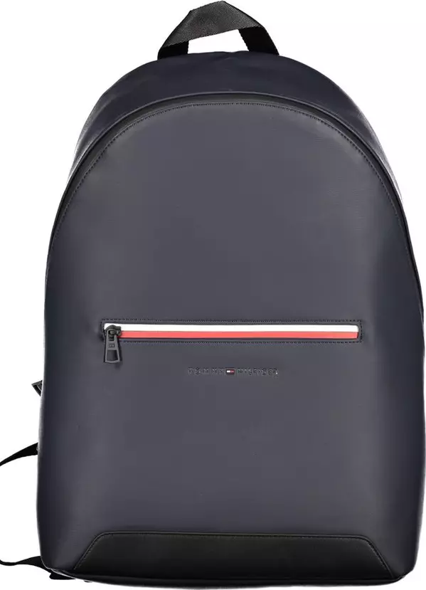Blue Polyurethane Men's Backpack with Adjustable Straps