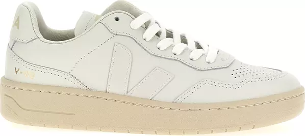 White Leather Low Top Sneakers