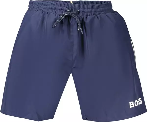 Blue Polyester Men's Swimwear