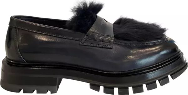 Blue Leather Men Loafer