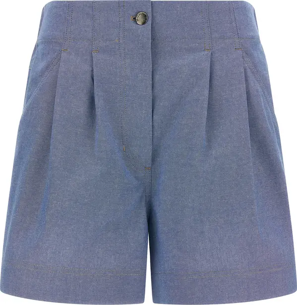 Blue Cotton Bermuda Shorts