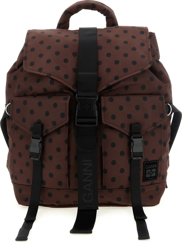 Brown Recycled Polyamide Backpack