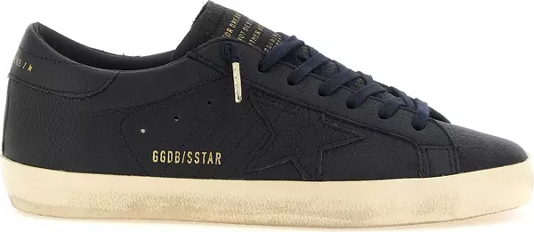 Blue Cowhide Low Top Sneakers