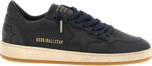 Blue Cowhide Low Top Sneakers