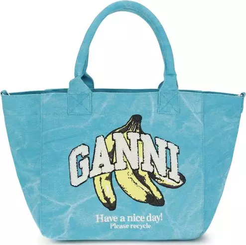 Blue Recycled Cotton Shoulder Bag