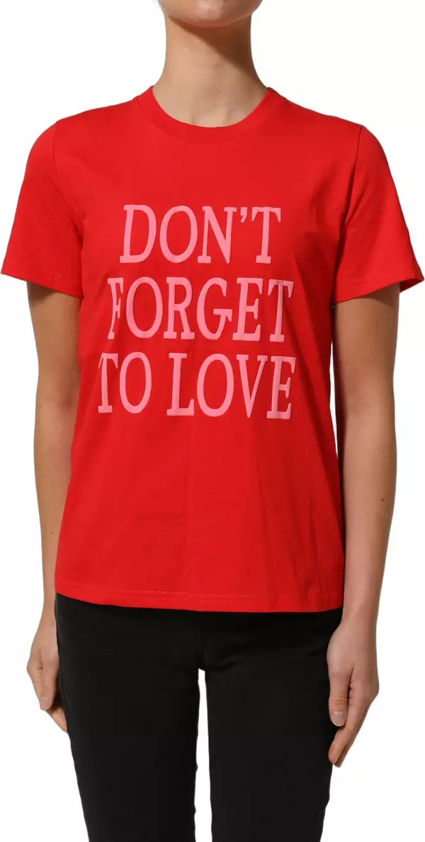 Red Graphic Cotton Jersey Crew Neck T-shirt