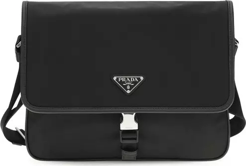 Black Recycled Polyamide Shoulder Bag