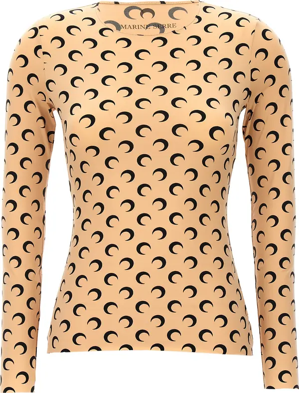 Beige Polyamide Pattern Shirt