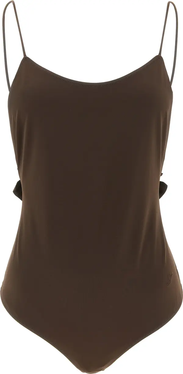 Brown Polyamide One-Piece Swimsuit