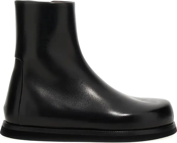 Black Calfskin Ankle Boots