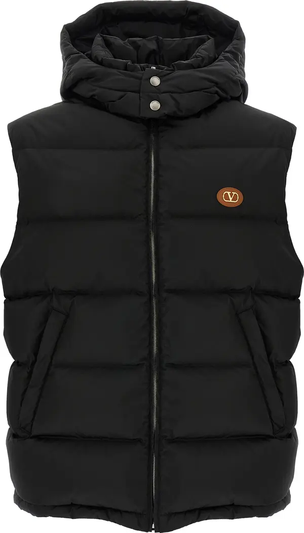 Black Polyamide Sleeveless Jacket