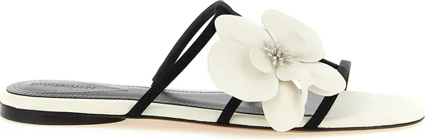 Bicolor Leather Slides