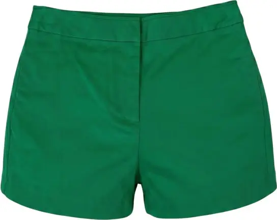 Green Cotton Womens Shorts