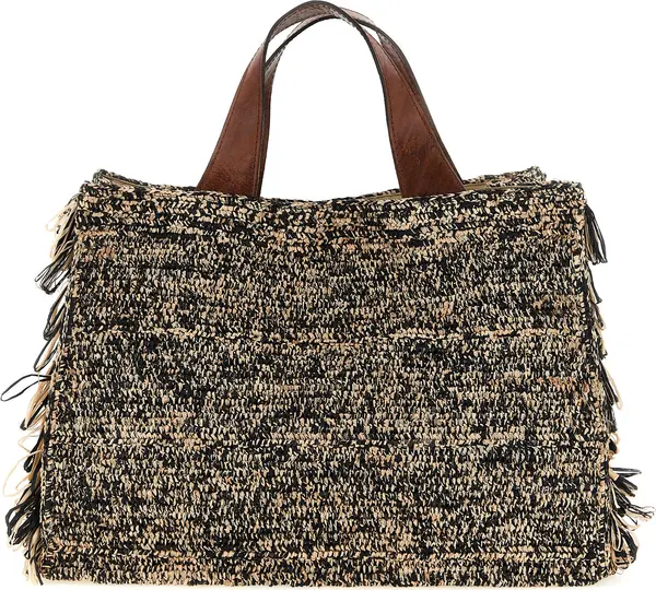 Bicolor Raffia Handbag