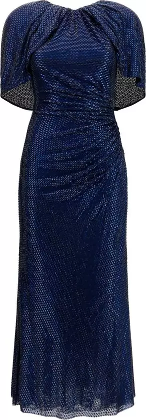Blue Polyester Cocktail Dress