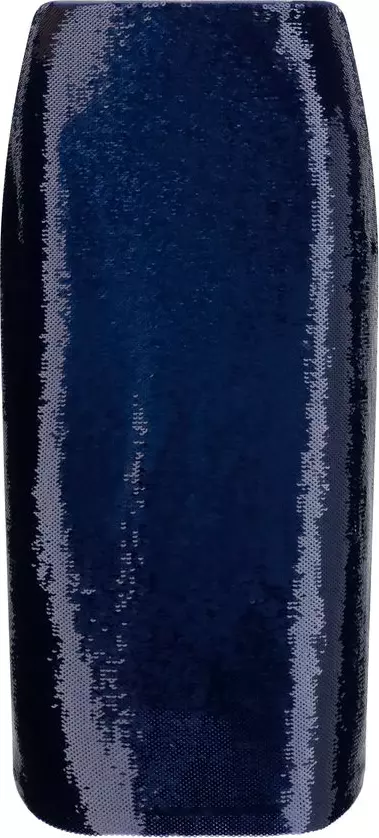 Blue Silk Midi Skirt