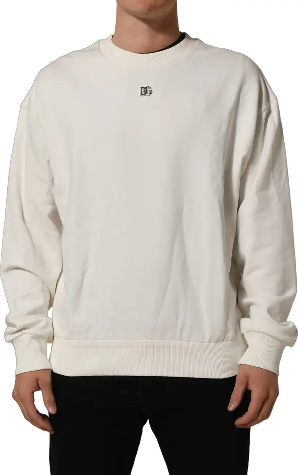 White DG Logo Crew Neck Sweatshirt Sweater