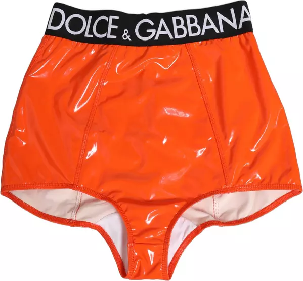 Orange Polyester Logo High Waist Girdle Underwear