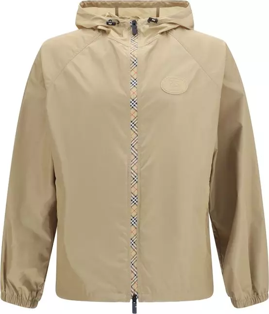 Beige Nylon Shell Jacket