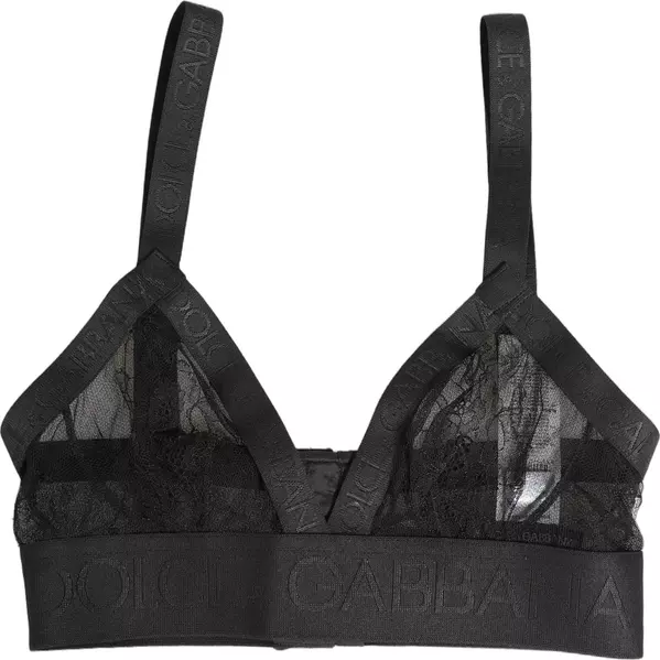 Black Logo Monogram Soft Cup Brassiere Underwear