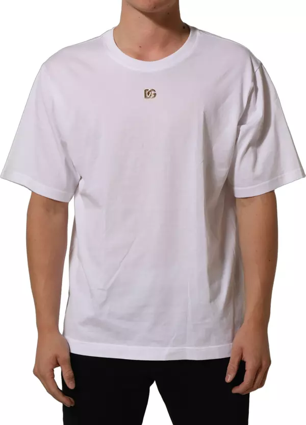 White Metal DG Logo Short Sleeves T-shirt