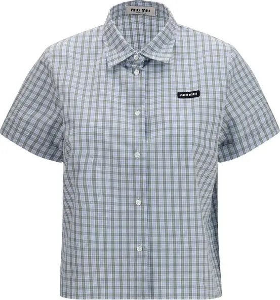 Blue Cotton Pattern Shirt