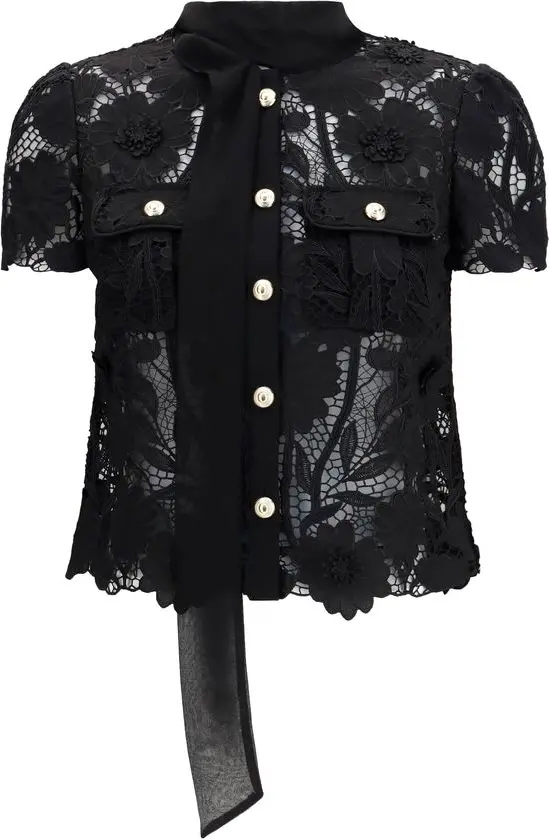 Black Polyester Blouse