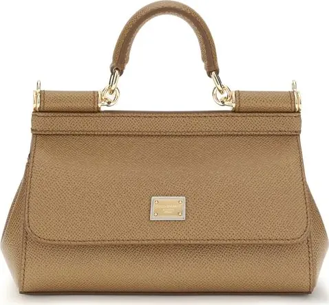 Beige Calf Leather Bos Taurus Handbag